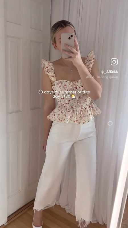 Day 3/30 🌤️ summer outfit ideas wearing a size XS in the top and 27 in jeans 🫶🏻

White jeans
Summer outfit
Country concert outfit

#LTKfindsunder100 #LTKfindsunder50 #LTKstyletip