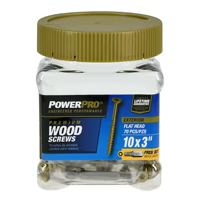 Power Pro  #10 x 3-in Epoxy Exterior Wood Screws (70-Per Box) | Lowe's