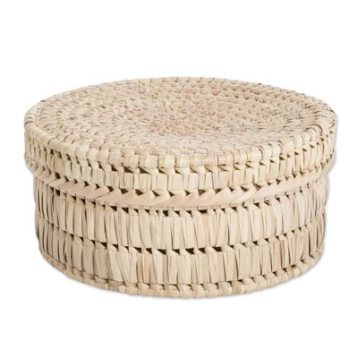Handcrafted Natural Palm Leaf Basket from Guatemala | NOVICA