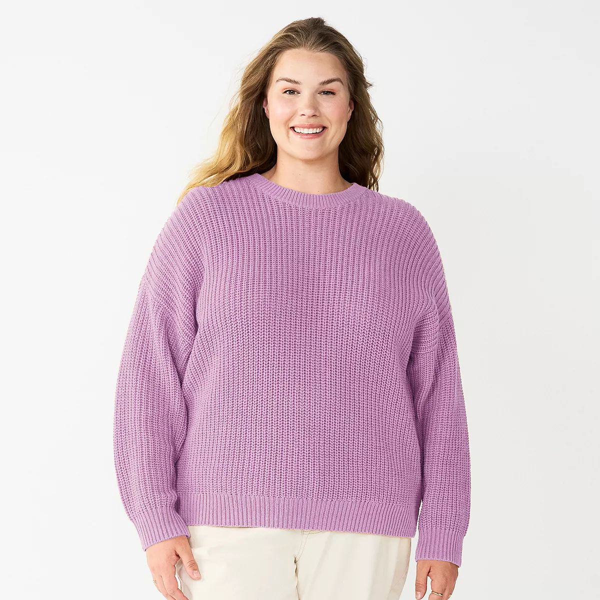 Plus Size Sonoma Goods For Life® Drop Shoulder Sweater | Kohl's