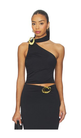 Cosmos Halo One Shoulder Top in Black | Revolve Clothing (Global)