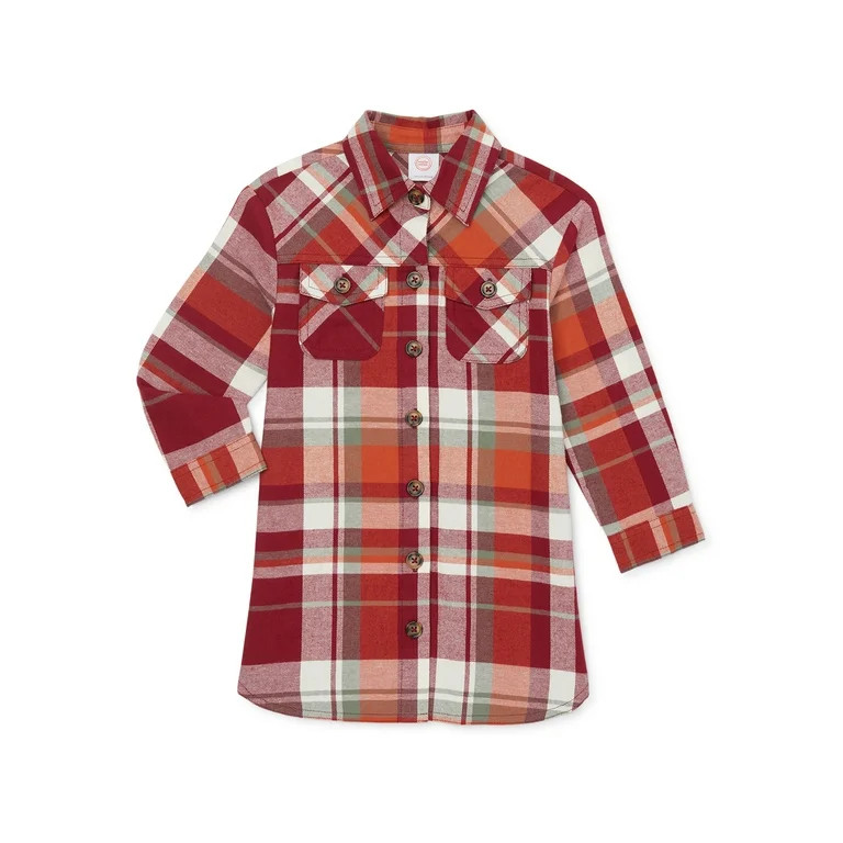 Wonder Nation Toddler Girls Flannel Dress, Sizes 12M-5T | Walmart (US)