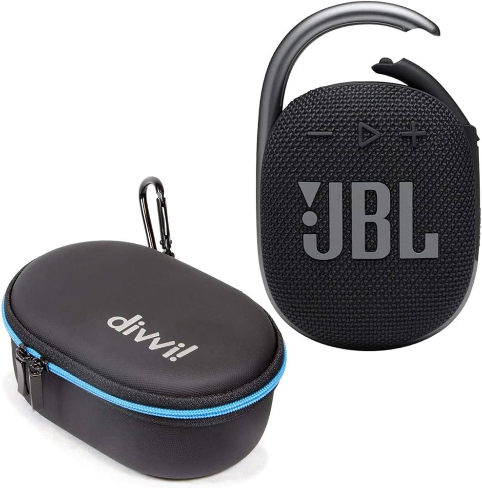 JBL Clip 4 Portable Bluetooth Wireless Speaker Bundle with divvi! Protective Hardshell Case - Bla... | Amazon (US)