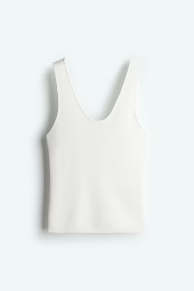 H & M - Knit Tank Top - White | H&M (US + CA)