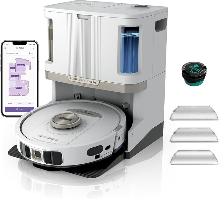 Shark PowerDetect Robot Vacuum and Mop with 60-Day Self-emptying and Cleaning Base - 3D LiDAR Nav... | Amazon (UK)