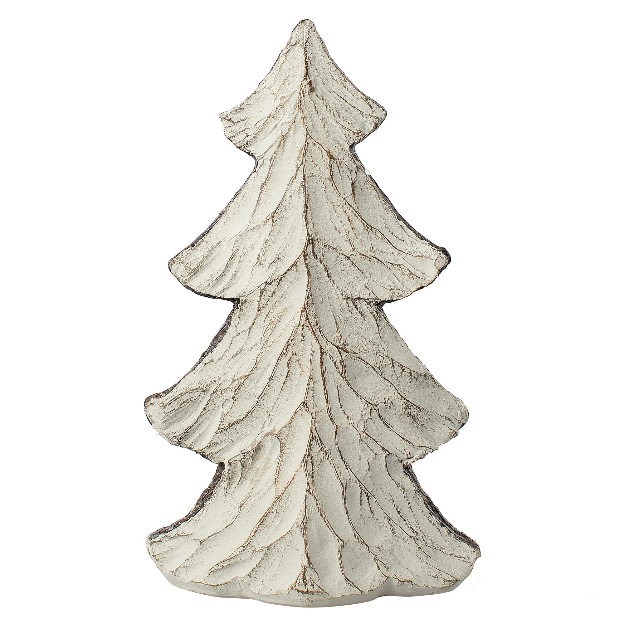 Large Rustic Distressed Off-White Polyresin Tree Tabletop Décor, 11.25 in, by Holiday Time - Wal... | Walmart (US)