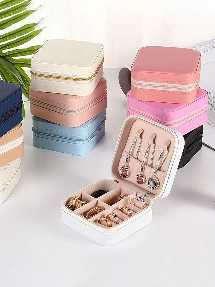 1pc Travel Jewelry Storage Box, Simple Travel And Home Jewelry Storage Box, Portable Earrings, Ri... | SHEIN