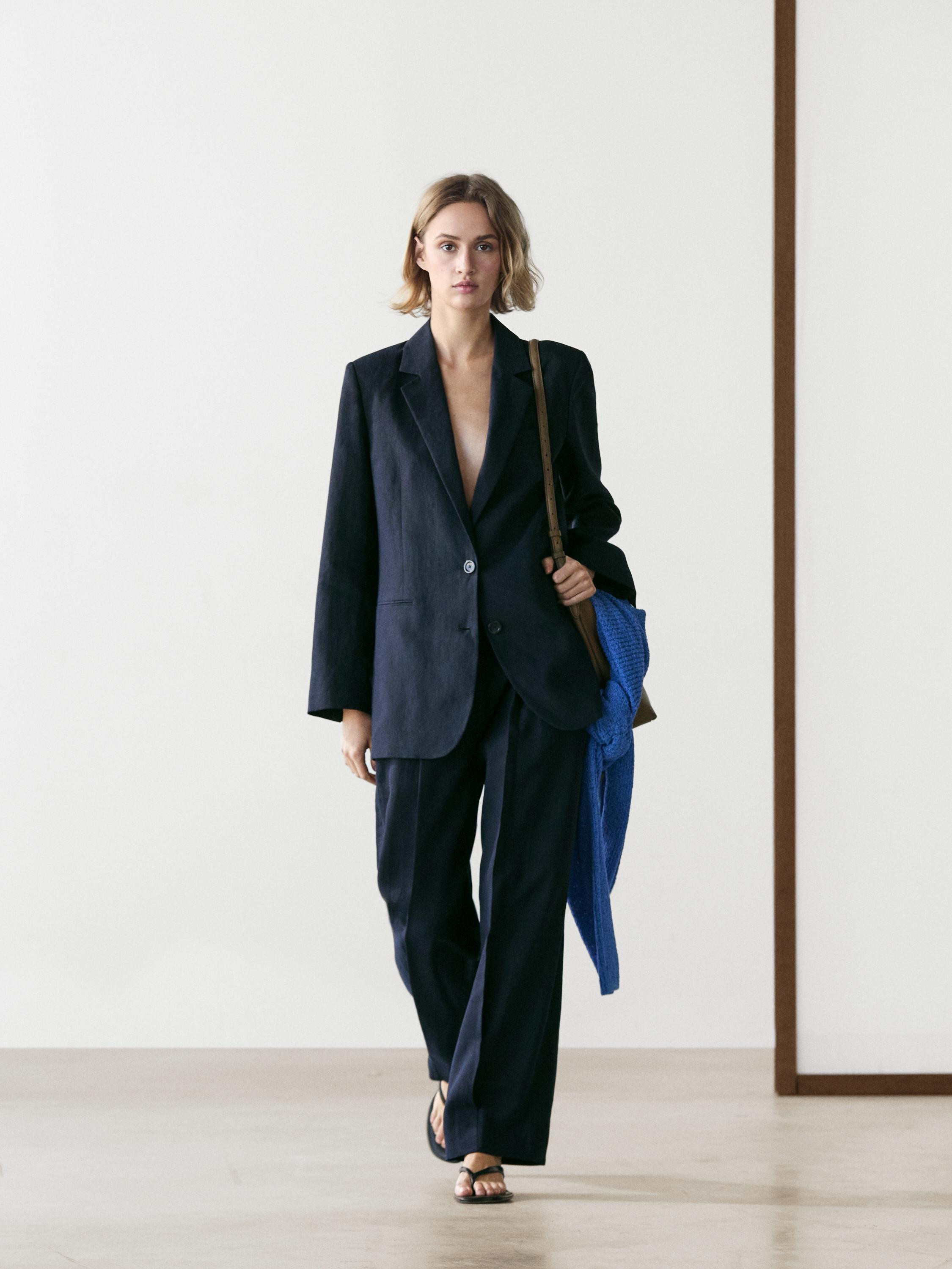 Cal\u00e7as de fato de linho | Massimo Dutti PT