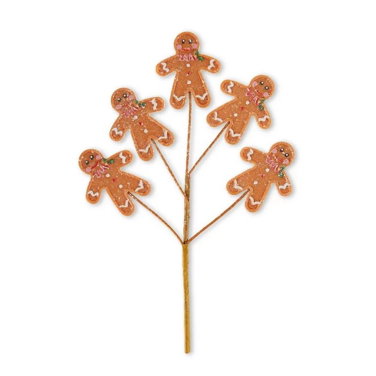 Holiday Time Gingerbread Cookies Themed Christmas Pick Ornament, 1.38 oz, 11" | Walmart (US)