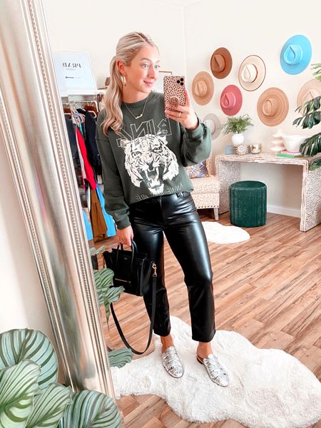 Anine Bing Sweatshirt (size Medium) / Abercrombie Leather Pants (size 28/6) 💗 Use code: LTKCON for 15% off the pants! 

Fall outfits, fall fashion, Anine Bing, leather pants, Abercrombie, date night outfits 

#LTKsalealert #LTKSeasonal #LTKstyletip