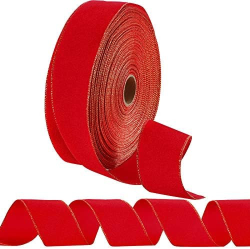 2.5'' Wide Christmas Velvet Ribbon Waterproof Wrapping Velvet Ribbon for Christmas Craft Decorati... | Amazon (US)