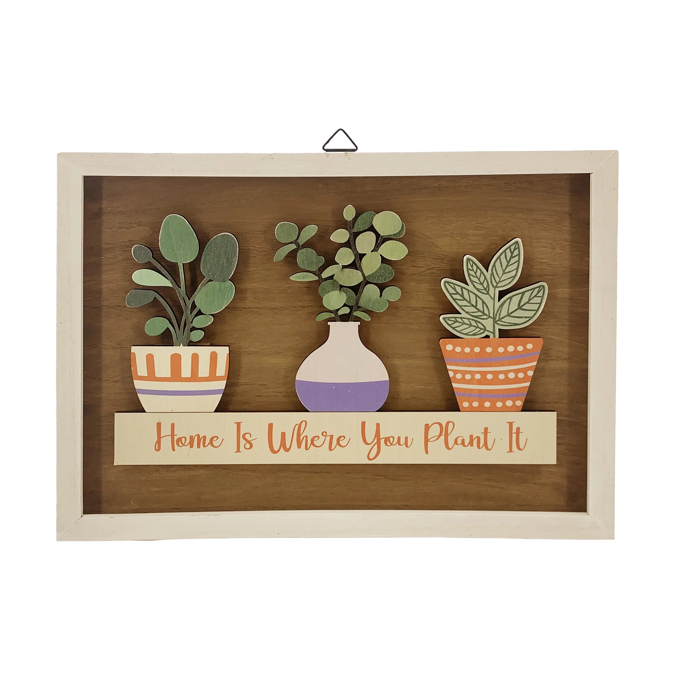 Way to Celebrate Spring Three Plant Framed Wood Sign 17.5" | Walmart (US)