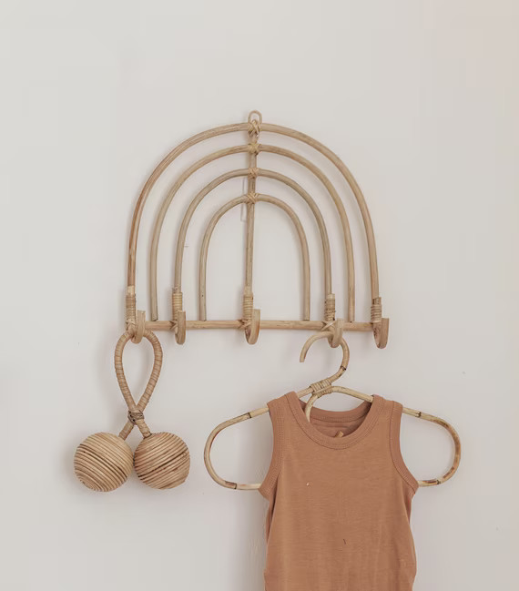 Rainbow Rattan Wall Hook PREORDER for June 22nd | Etsy (US)