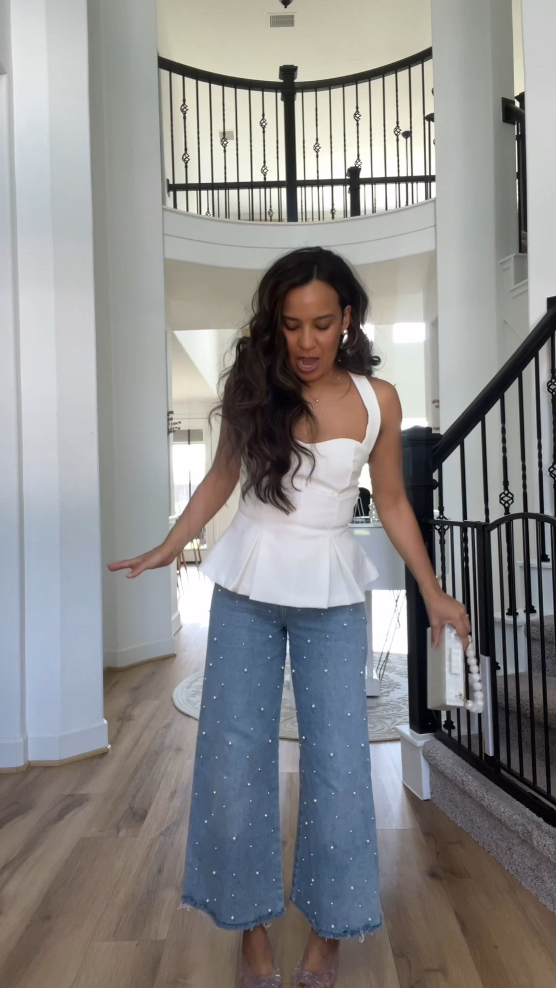 Date night outfit, weekend outfit, pearl jeans, peplum top, zara outfit, Dillard’s

#LTKootd #LTKgrwm #LTKSaleAlert