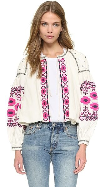 Embroidered Swingy Jacket | Shopbop