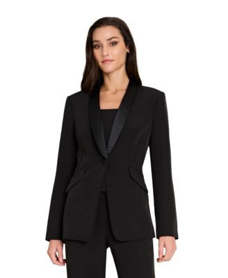 Women's Shawl Collar Satin Tuxedo Jacket | Macy's
