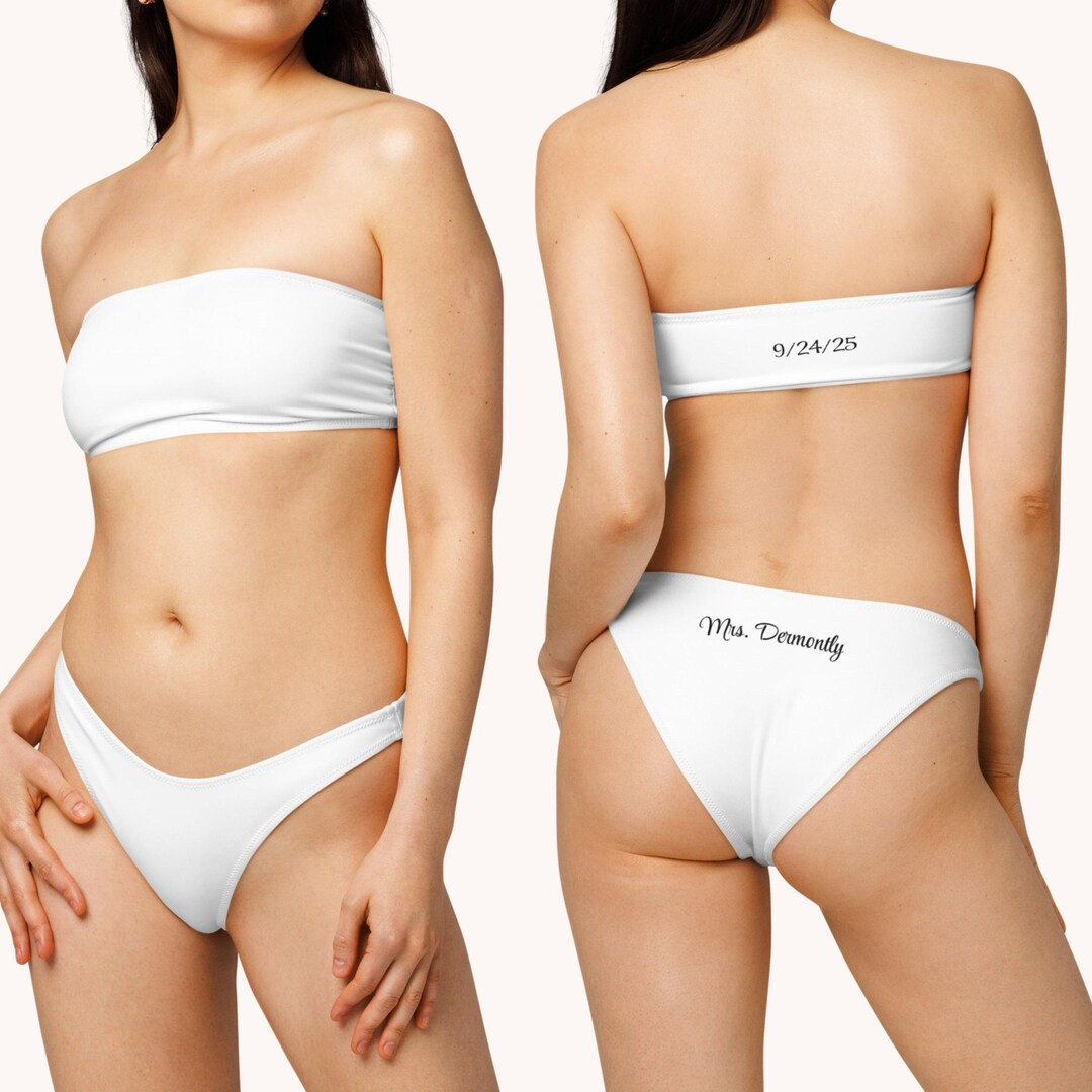 Personalized Bride Bikini Set – Custom Mrs. Bandeau Swimsuit – Bachelorette Party Swimwear ... | Etsy (US)