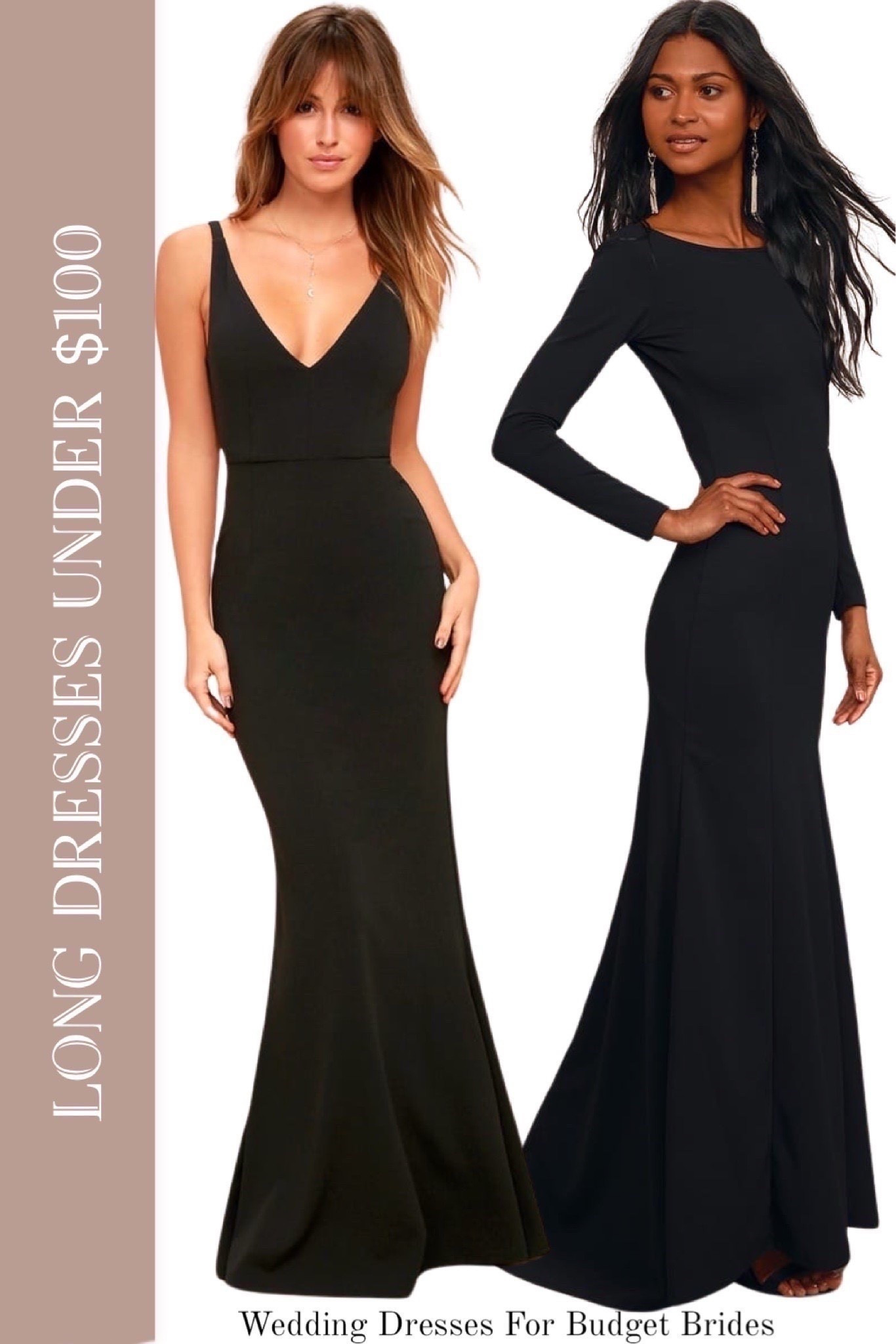 Chic black gowns from Lulus for a formal winter event or party. Under $100.

Special occasion dresses, prom dresses, wedding guest dresses, formal dresses, black dresses. 

#LTKWedding #LTKSeasonal