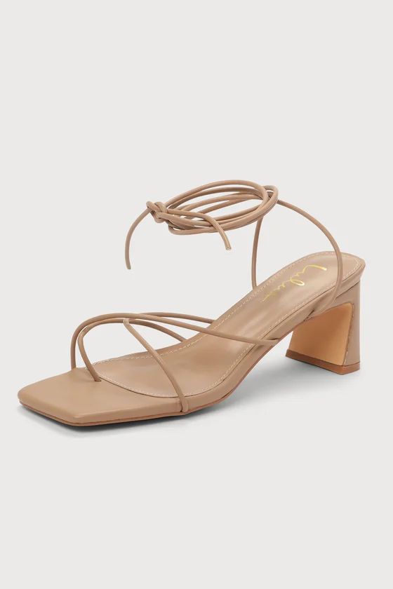 Indiyah Light Nude Strappy Lace Up High Heel Sandals | Lulus (US)