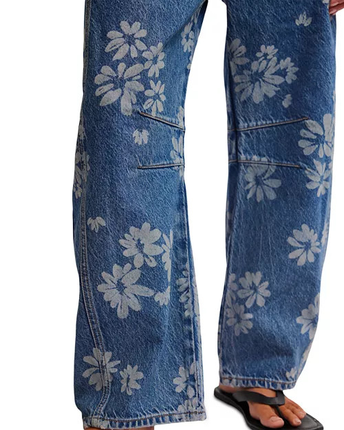 Good Luck Printed Barrel Leg Jeans Laser Daisy | Bloomingdale's (US)