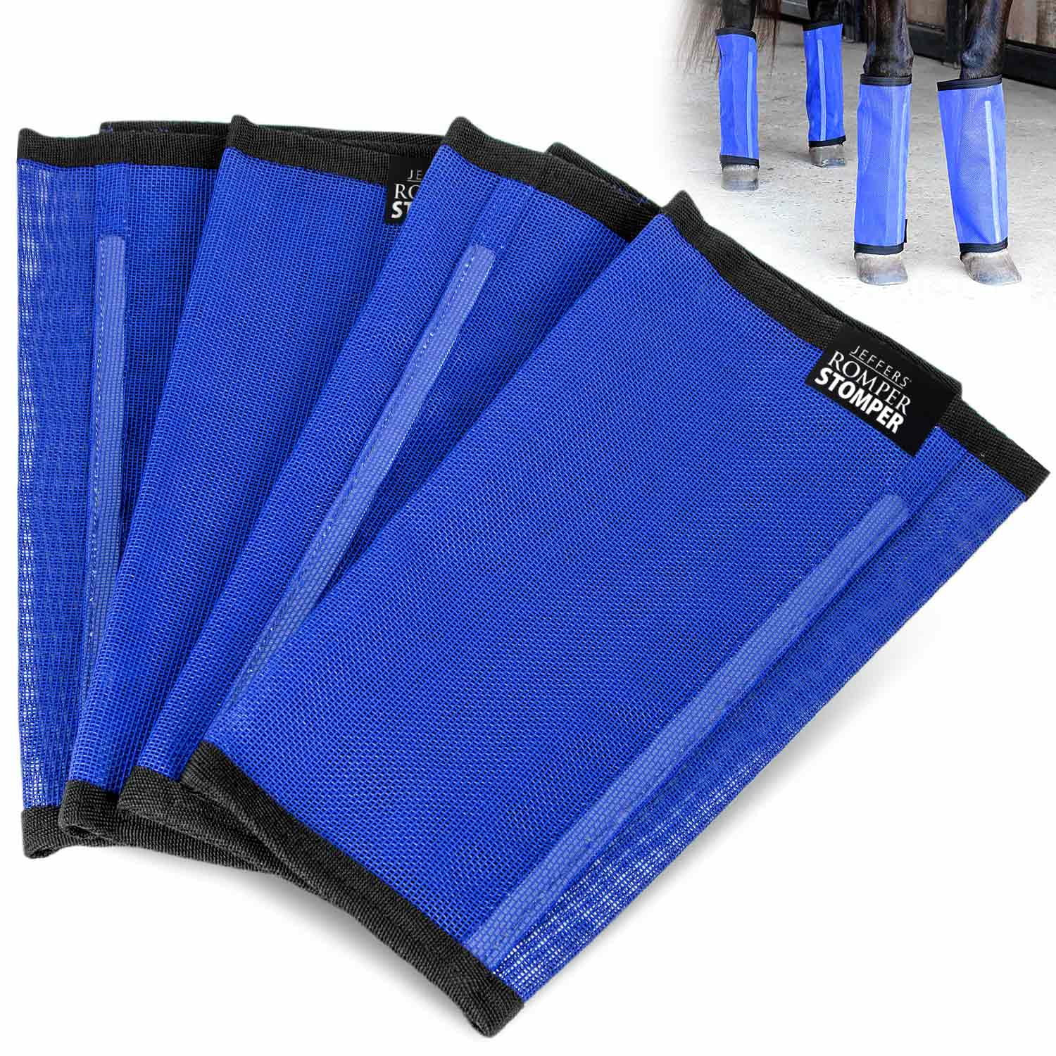 Jeffers Romper Stomper Fly Boots for Horses, 4-Pack, Medium, Indigo, Breathable Mesh | Walmart (US)