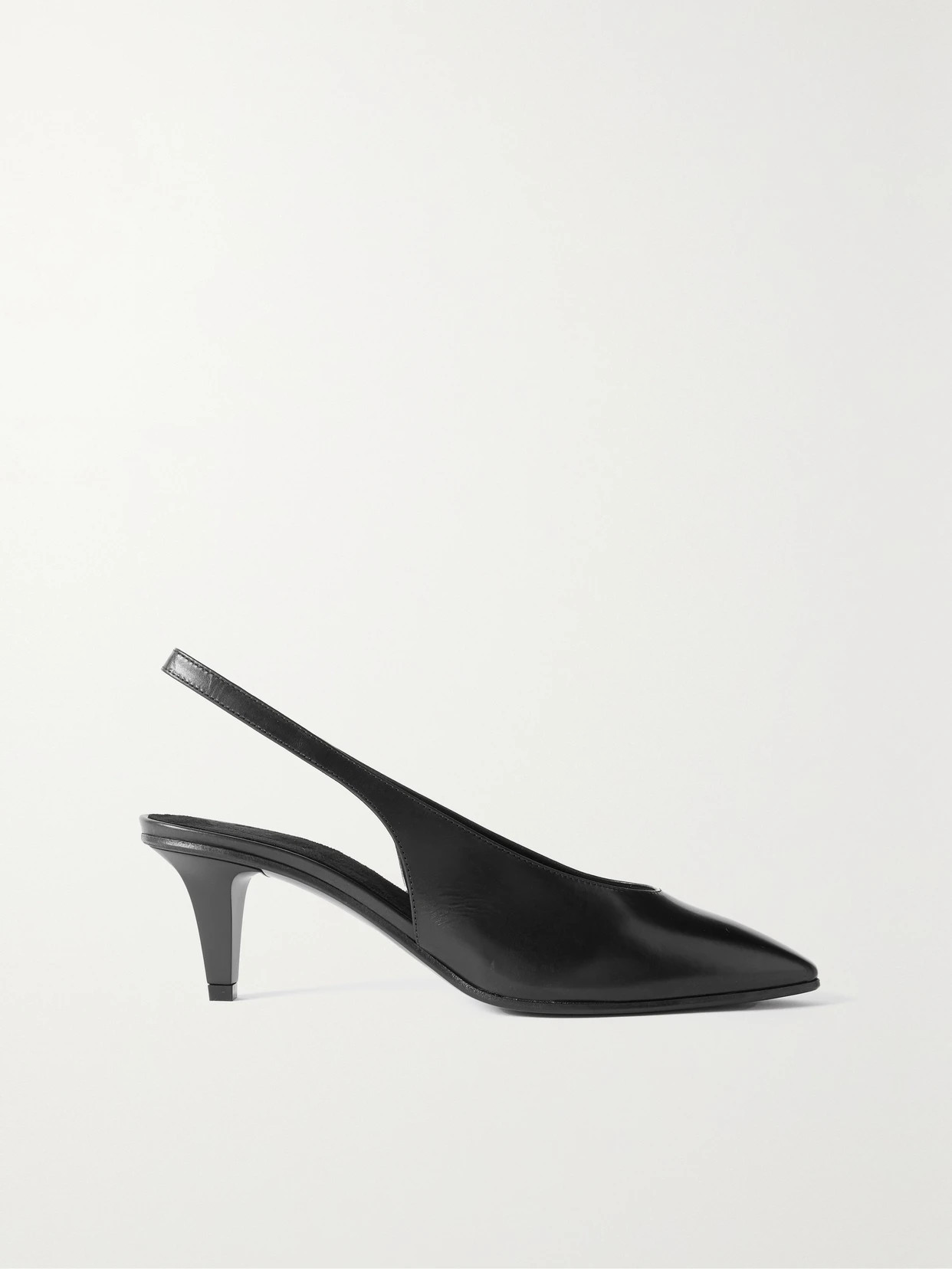Loro Piana - Rebecca Leather Slingback Pumps - Black | NET-A-PORTER (UK & EU)