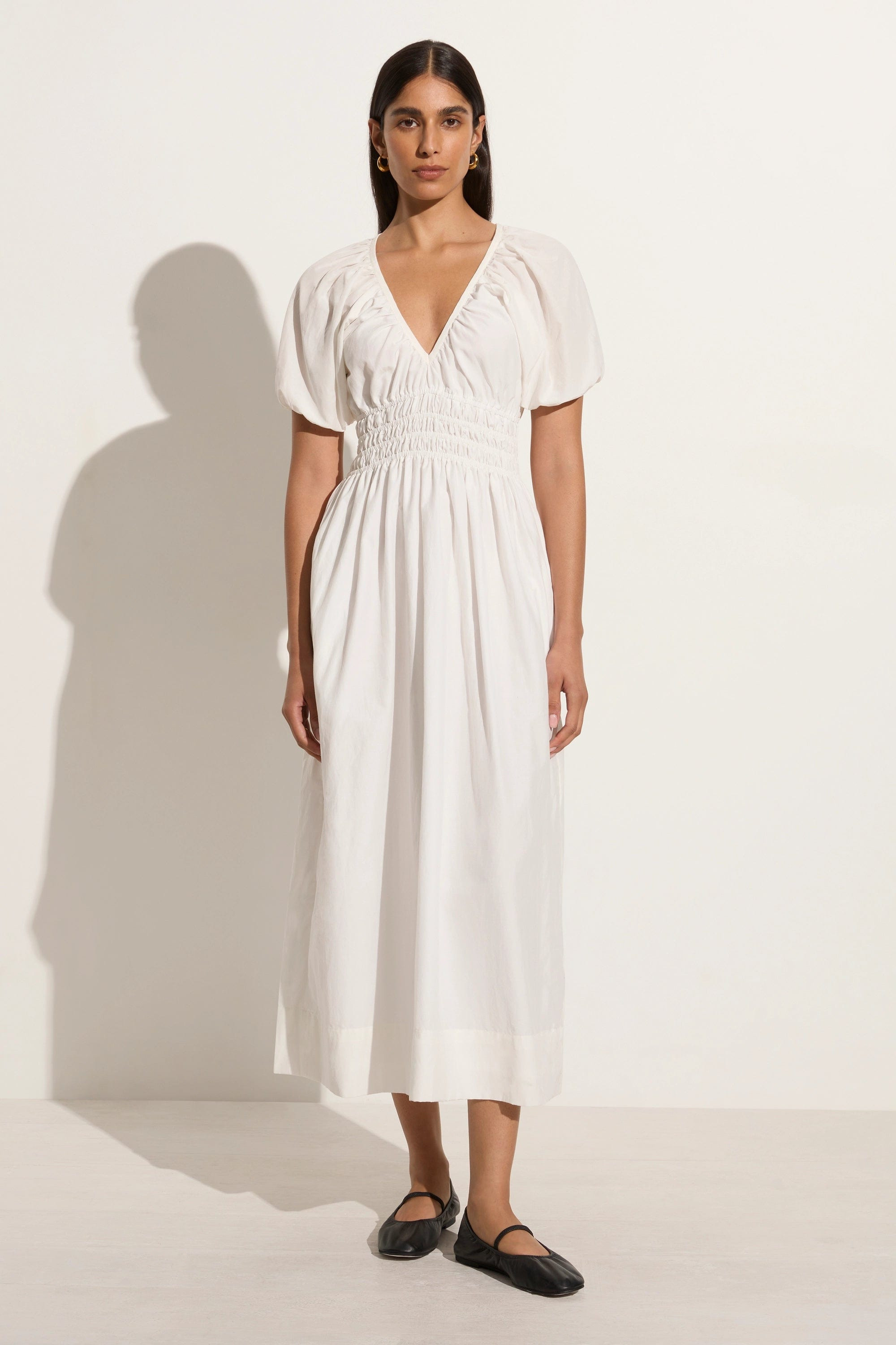 Teatro Midi Dress White, L / WHITE | Faithfull (AU)