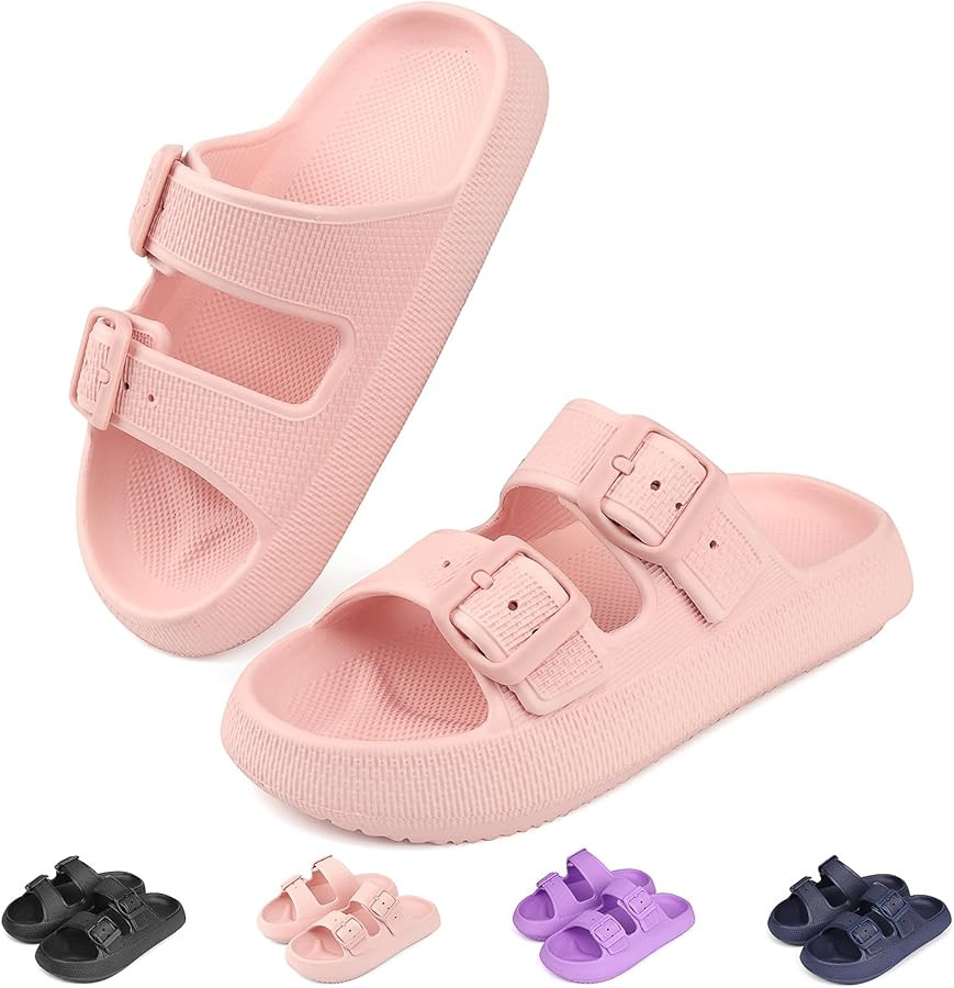 Kids Buckle Cloud Slides丨Boys Girls Slip On Sandals丨Youth Shower Flip Flops Beach Pool Shoes ... | Amazon (US)