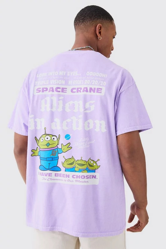 Oversized Toy Story Wash Alien License T-shirt | boohooMAN (US & Canada)