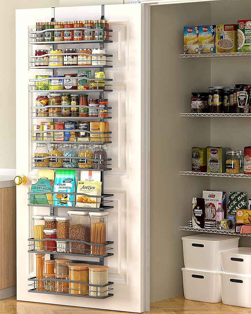 Moforoco White 9-Tier Over The Door Pantry Organizer, Pantry Organization And Storage, Metal Hang... | Amazon (US)