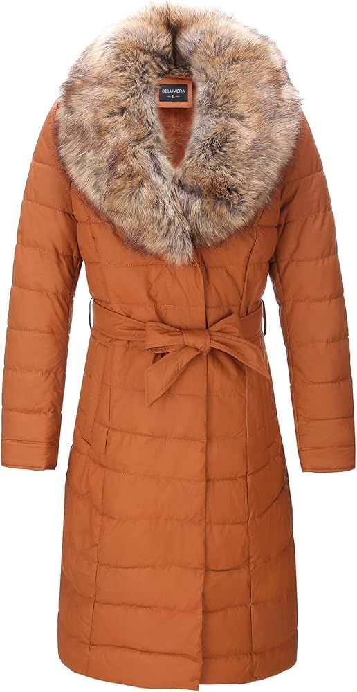 Bellivera Leather Puffer Jacket, Winter Coats for Women Fashion 2021 Bubble Padded Long Coat with... | Amazon (US)