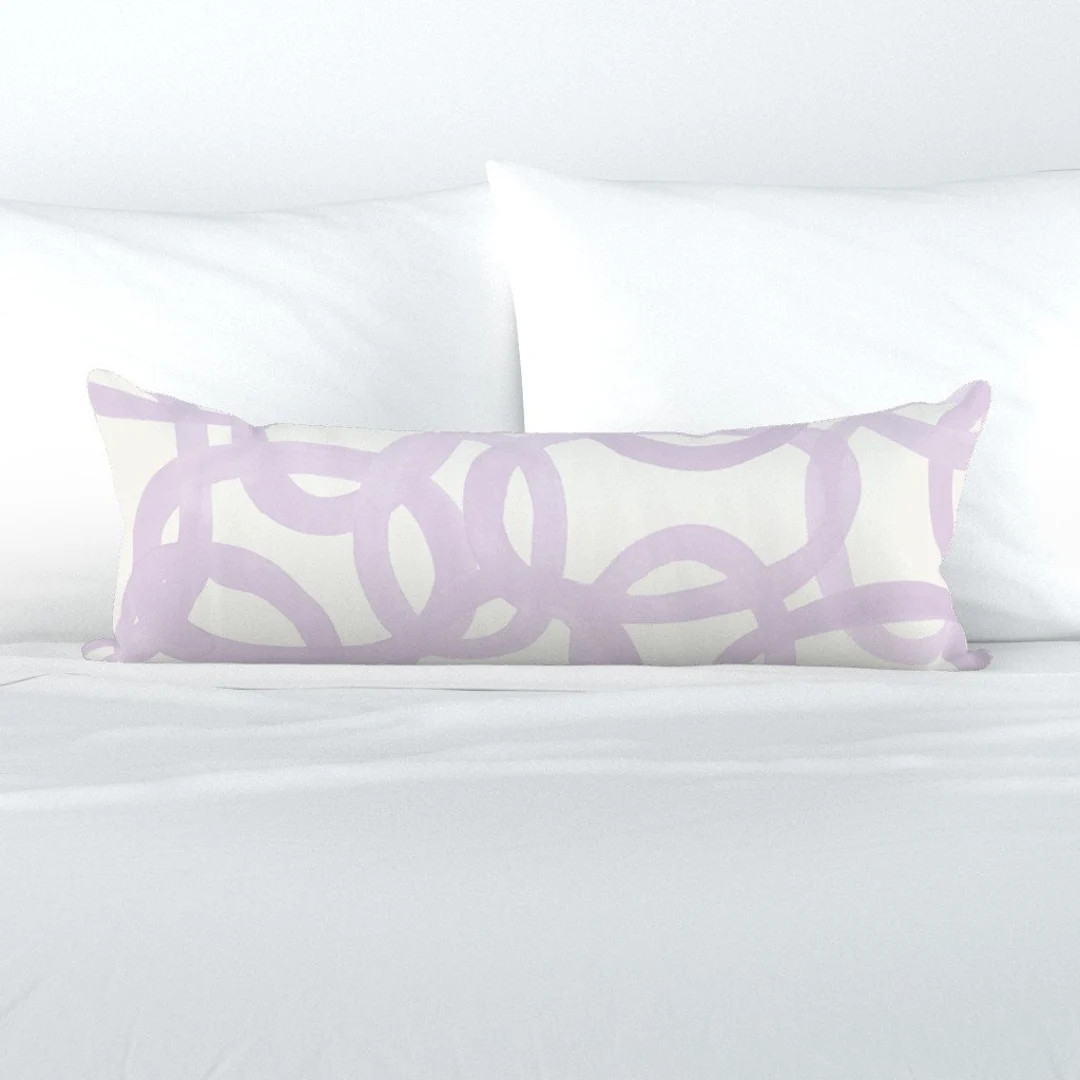 Lavender Loops XL Lumbar Pillow - Purple Circles Painterly Graffiti Extra Large Rectangle Lumbar ... | Etsy (Global)