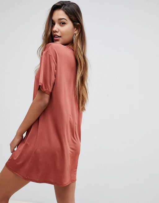 ASOS DESIGN slinky ultimate rolled sleeve t-shirt dress | ASOS US