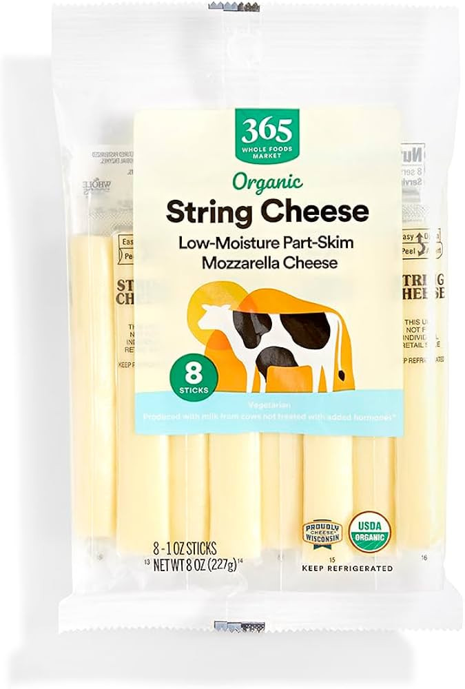 365 by Whole Foods Market, Organic Mozzarella String Cheese, 8 Ounce | Amazon (US)