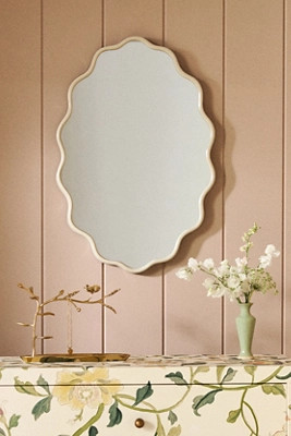 Coquille Scalloped Metallic Oval Wall Mirror | Anthropologie (US)
