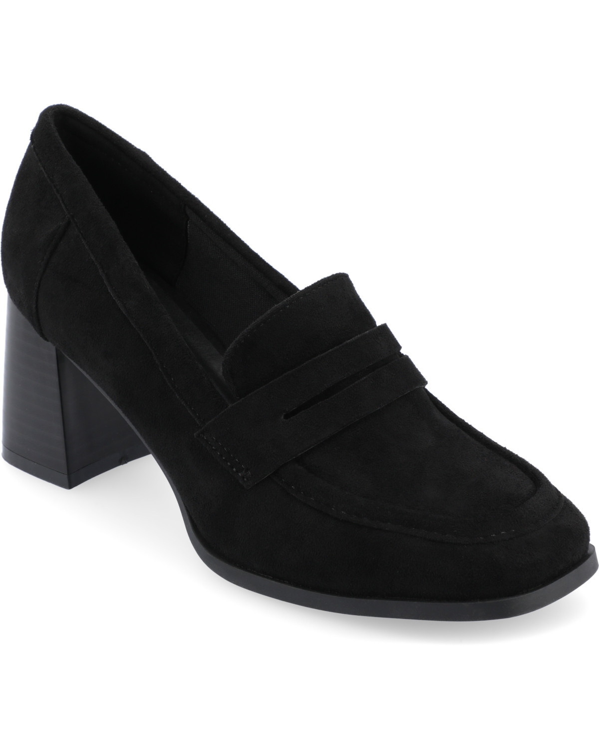 Journee Collection Women's Malleah Heeled Loafers - Black | Macy's