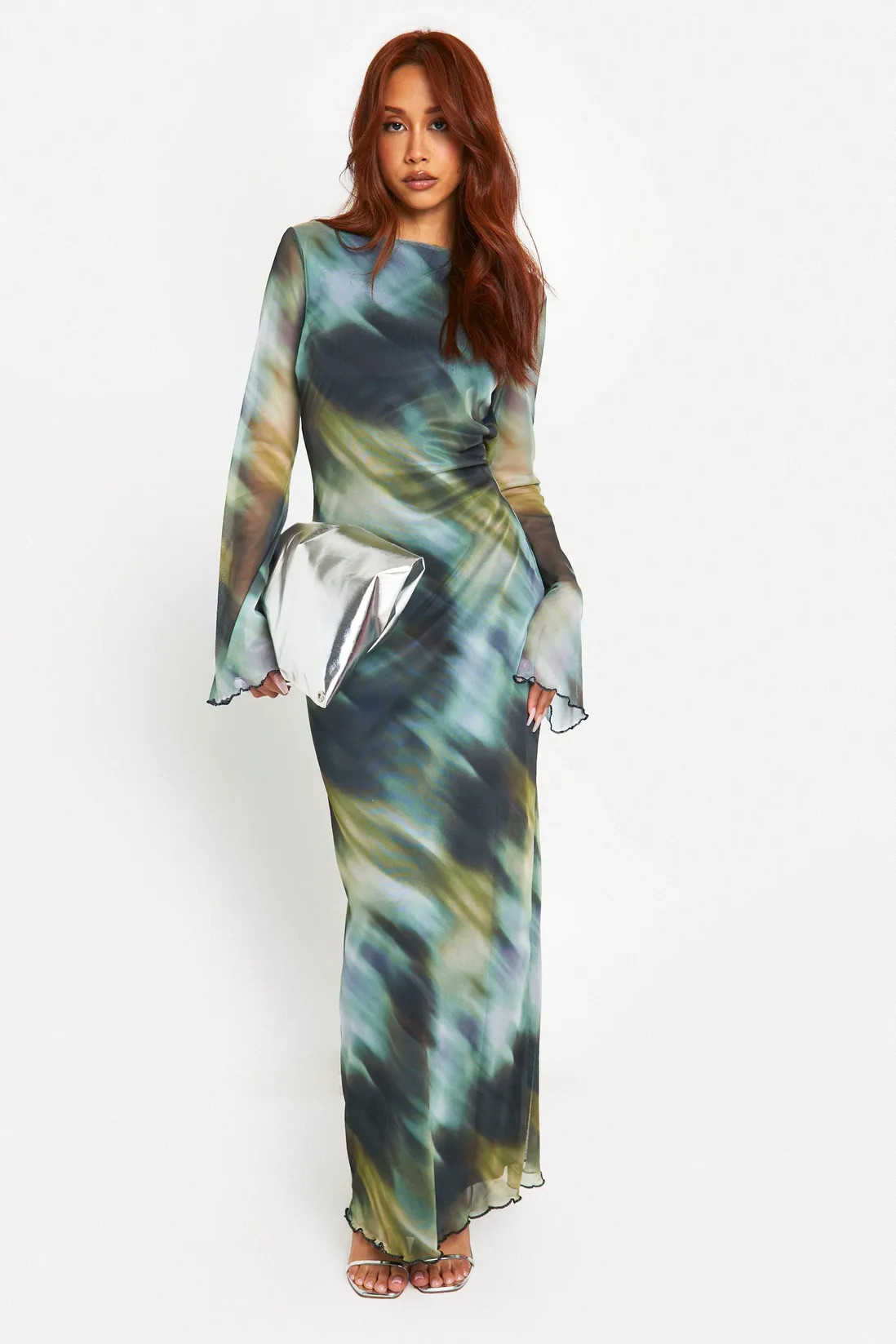 Blur Print Scoop Back Maxi Dress | boohoo (US & Canada)