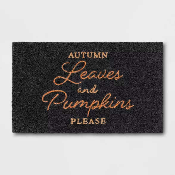1'6"x2'6" Autumn Leaves Harvest Doormat Black - Threshold™ | Target