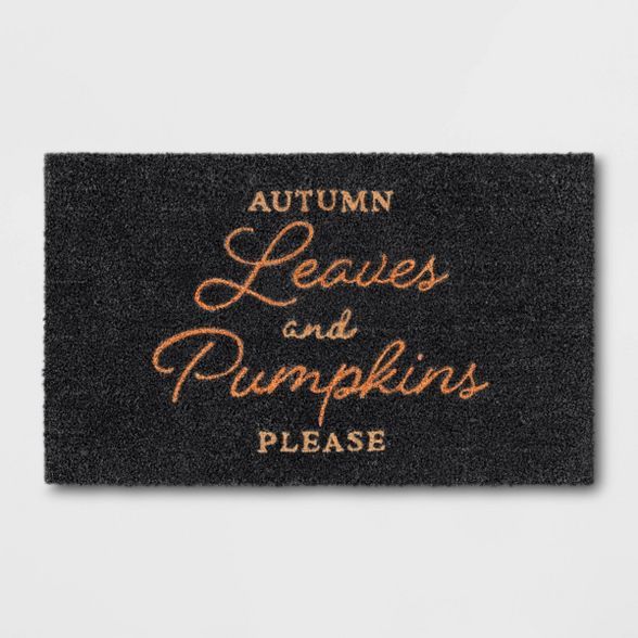 1&#39;6&#34;x2&#39;6&#34; Autumn Leaves Harvest Doormat Black - Threshold&#8482; | Target