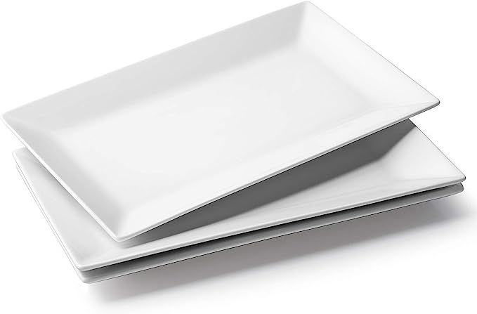 DOWAN 14" Serving Platter, Large White Serving Platters, Serving Platters and Trays for parties,R... | Amazon (US)