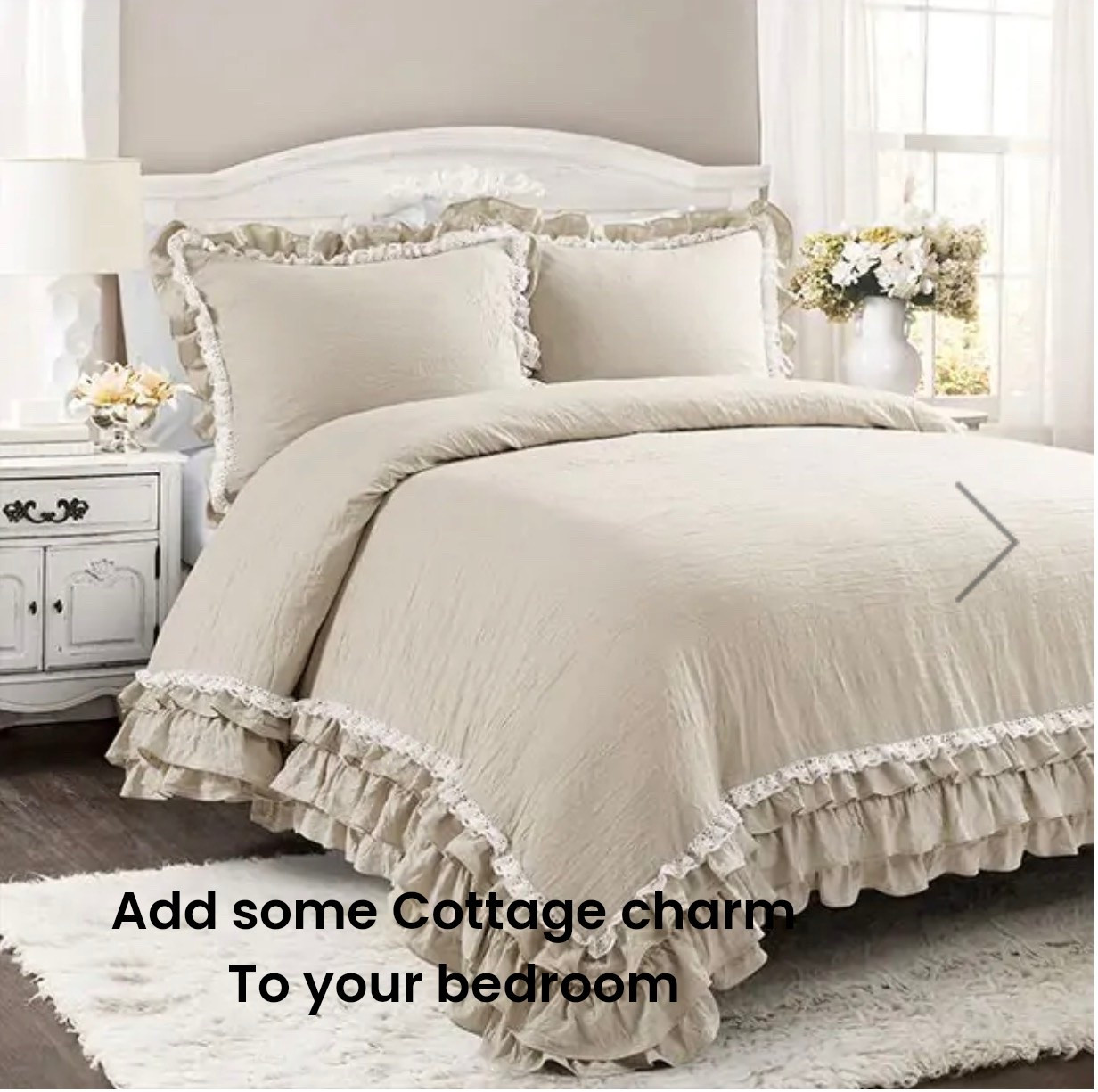 Loving the casual elegance of this 3 piece set.  The ruffles and lace add the right amount of cottage charm to any bedroom

#LTKU #LTKHome #LTKootd