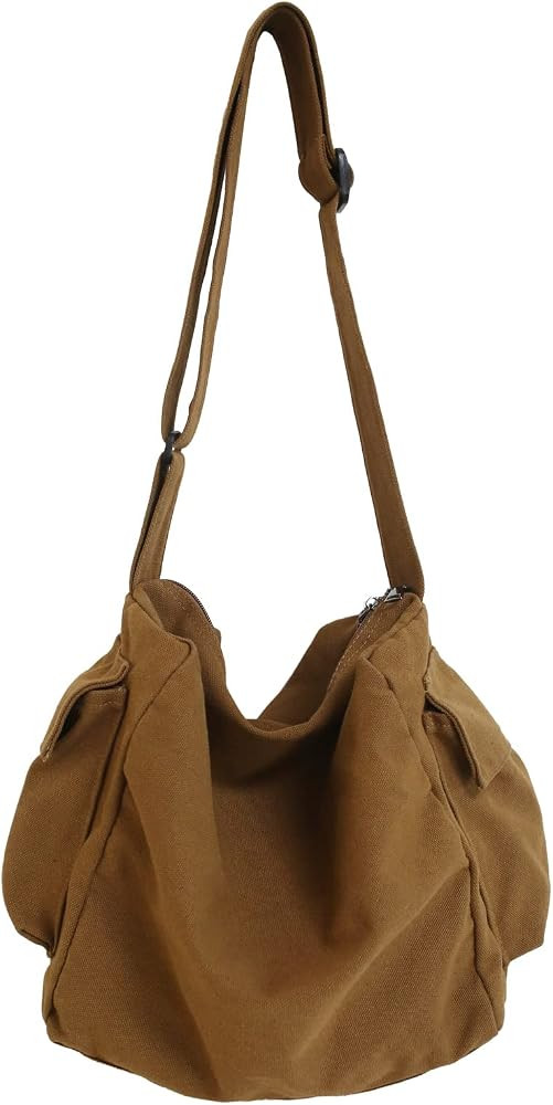 KlaOYer Canvas Messenger Bag Large Hobo Bag Crossbody Shoulder Bag Tote Bag with Pocket for Women... | Amazon (US)