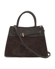 Made In Italy Suede Belted Satchel | Marshalls