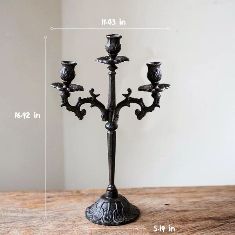 Handcrafted Vintage Heavy Duty Cast Iron Candelabras Gothic - Etsy Canada | Etsy (CAD)