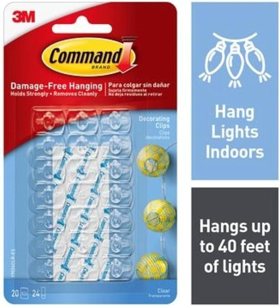Command 17026CLR-ES Decorating Clips, Clear, 20-Clips | Amazon (US)