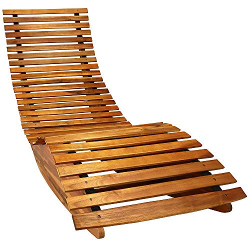 cucunu Chaise Lounge Outdoor in Weatherproof Acacia Wood for Patio, Pool or Spa I Rocking Sun Lounge | Amazon (US)