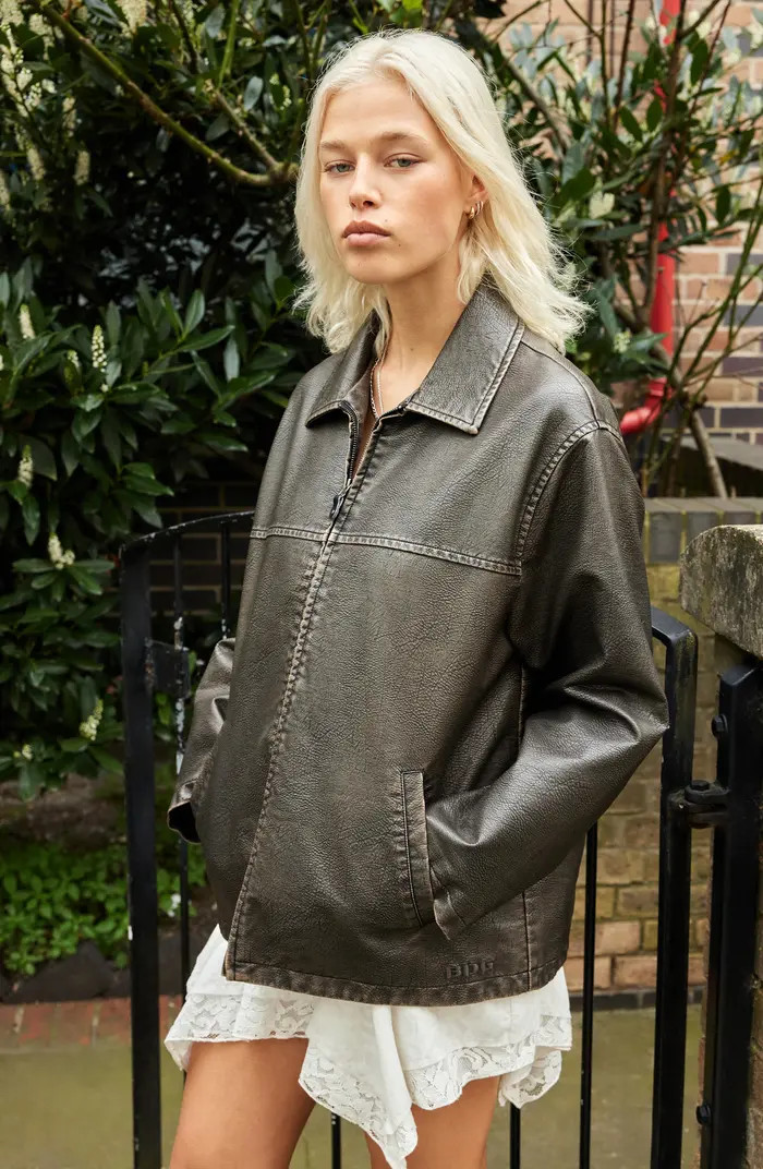 Faux Leather Aviator Jacket | Nordstrom