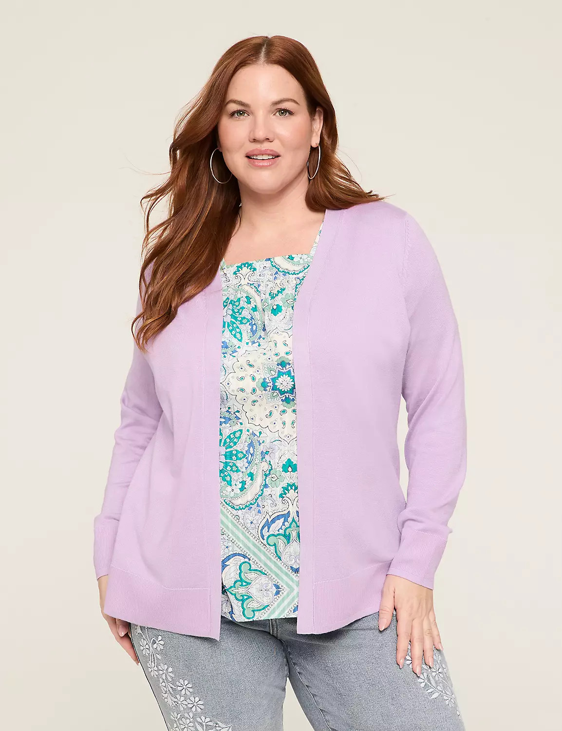 Modern Long-Sleeve Open-Front Cardigan | Lane Bryant (US)