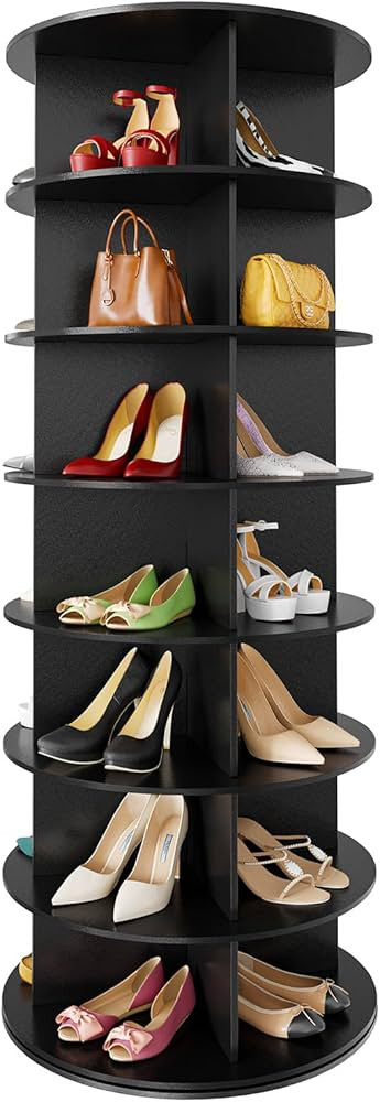 SpaceAid 7 Tier Rotating Shoe Rack Tower, Spinning Shoe Display Lazy Susan, Revolving 360 Shoe Ra... | Amazon (US)