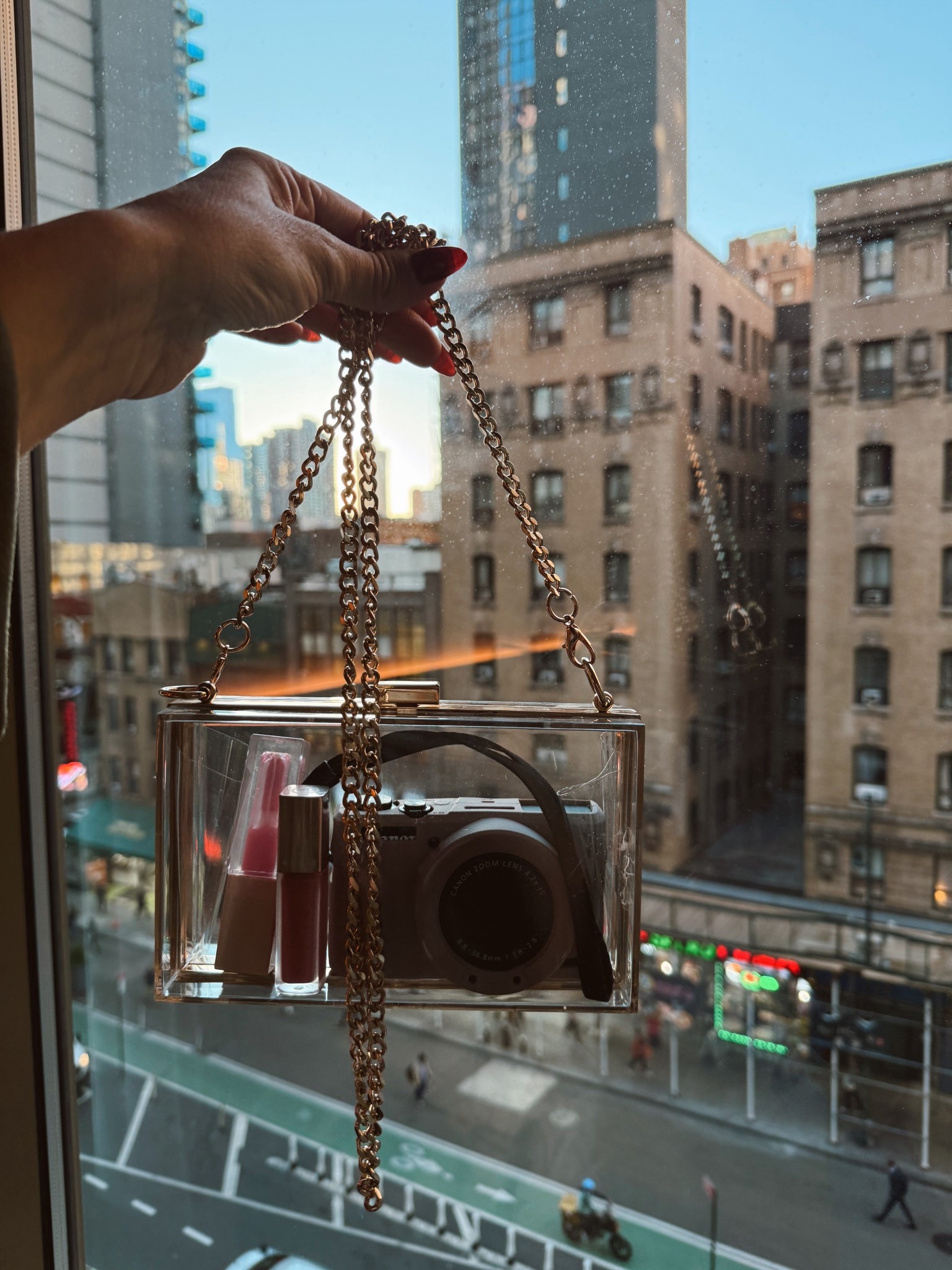 A clear bag perfect for stadiums, concerts or sporting events.